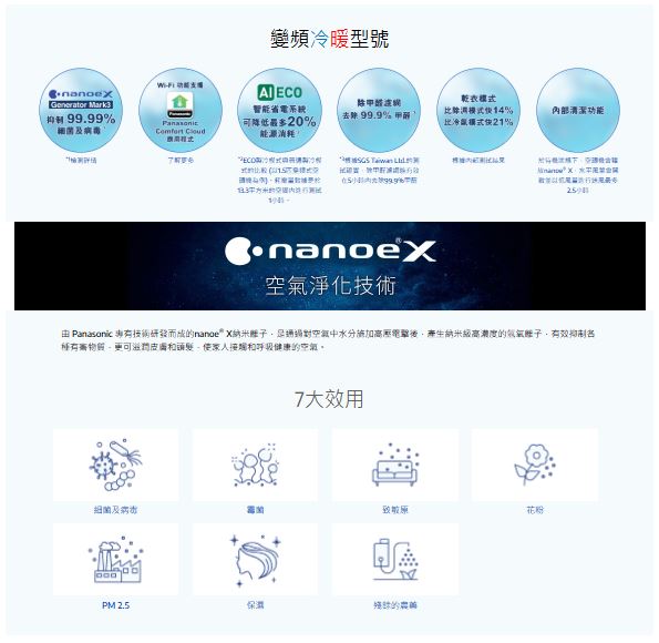 PANASONIC 樂聲 CS-RZ24BKA Wi-Fi 智能變頻冷暖空調機 (2 1/2 匹)