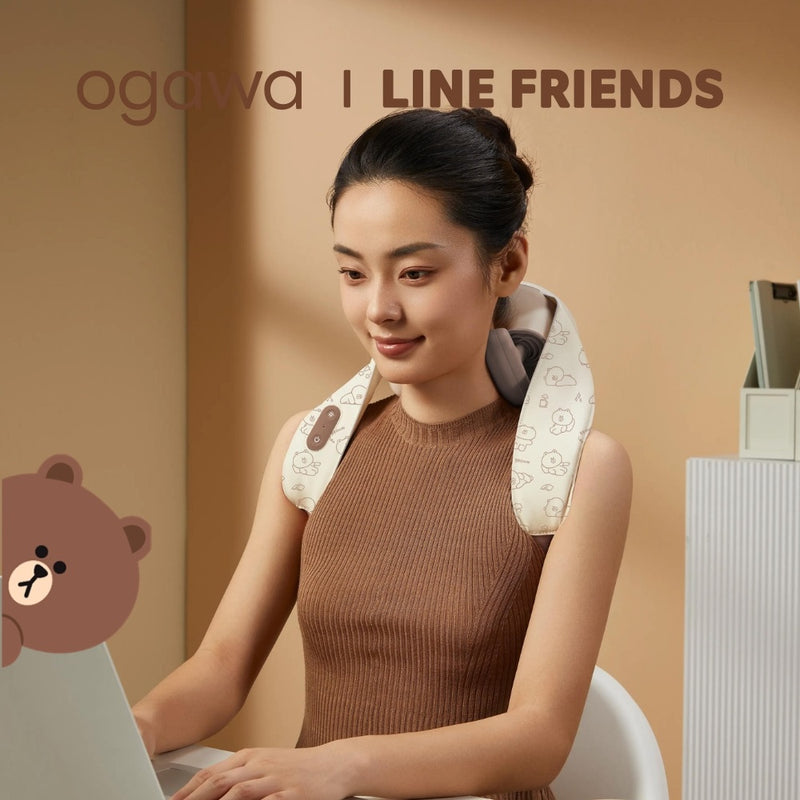 OGAWA OL-0841 Line Friends 肩頸按摩器 棕色