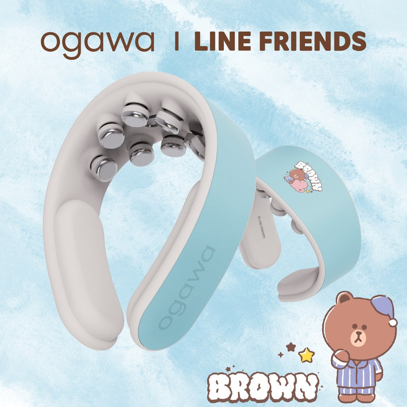 OGAWA OL-0842 Line Friends EMS頸部按摩儀 藍色熊大